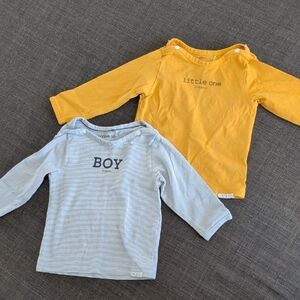 5/20$ Noppies Yellow and Light Blue Kids Long Sleeve Tees